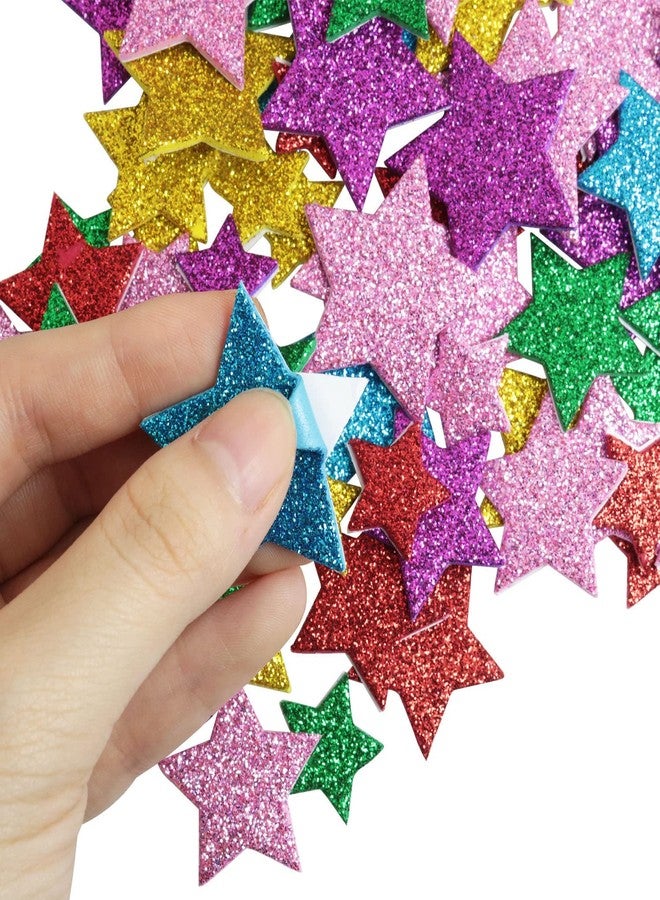 LUORNG 270PCS Self Adhesive Star Shaped Wall Stickers, Colorful Glitter Foam Star Stickers for Home Birthday Party Decoration Kid's Arts Craft Supplies - Image 1