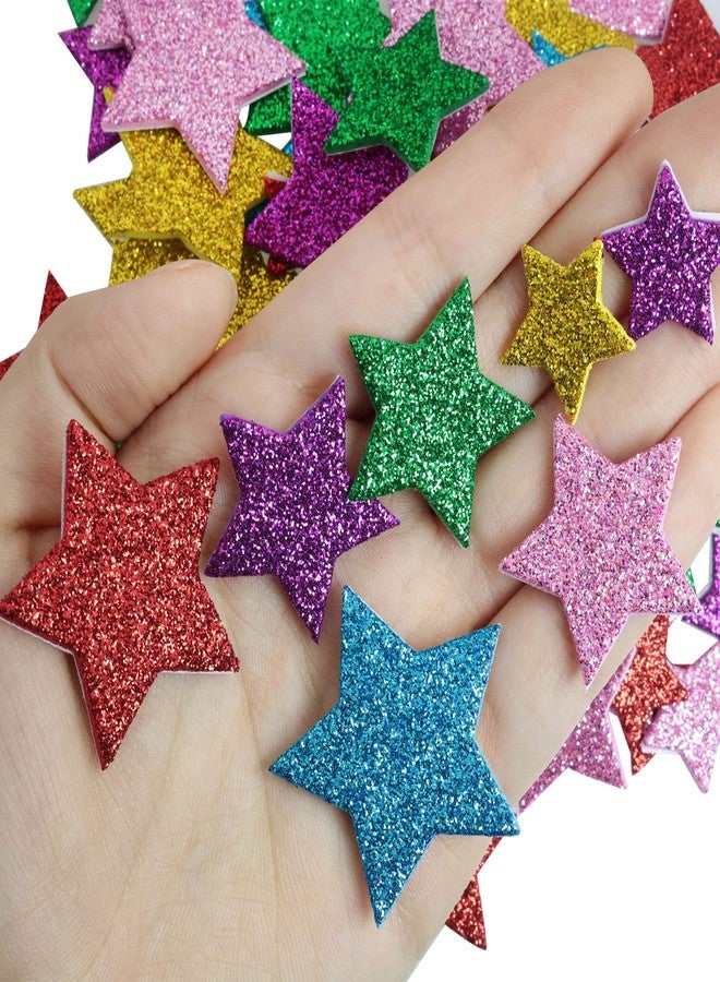 LUORNG 270PCS Self Adhesive Star Shaped Wall Stickers, Colorful Glitter Foam Star Stickers for Home Birthday Party Decoration Kid's Arts Craft Supplies - Image 5
