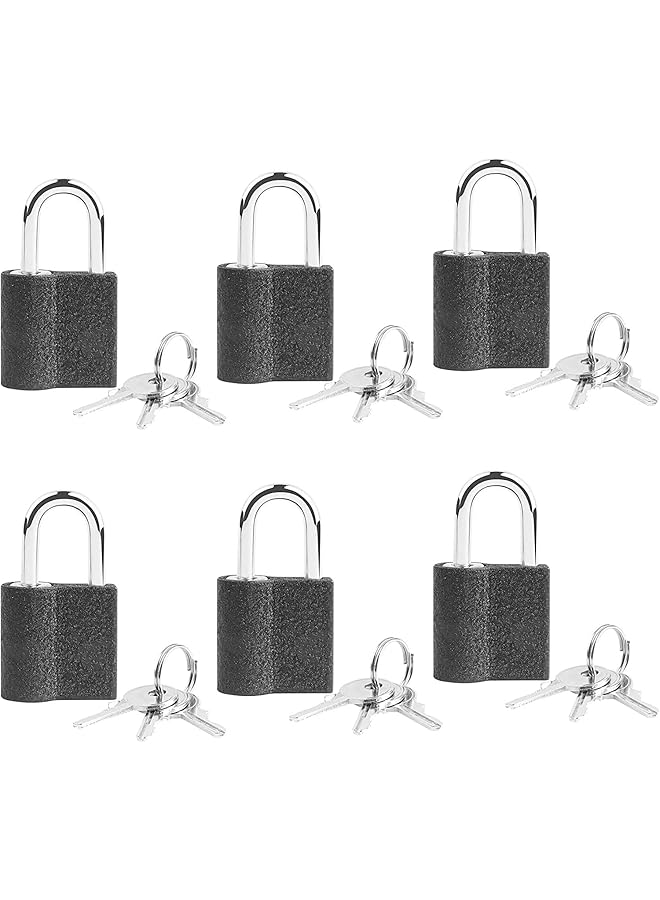 PROMASS PROMASS Solid Locks with Keys 6Pack, 25mm Weatherproof Keyed Lock Mini Luggage Locks Padlock Keyed Alike Suitcase Locks for Travel Bags, Cabinets, School Gym Locker, Toolbox  - Image 1