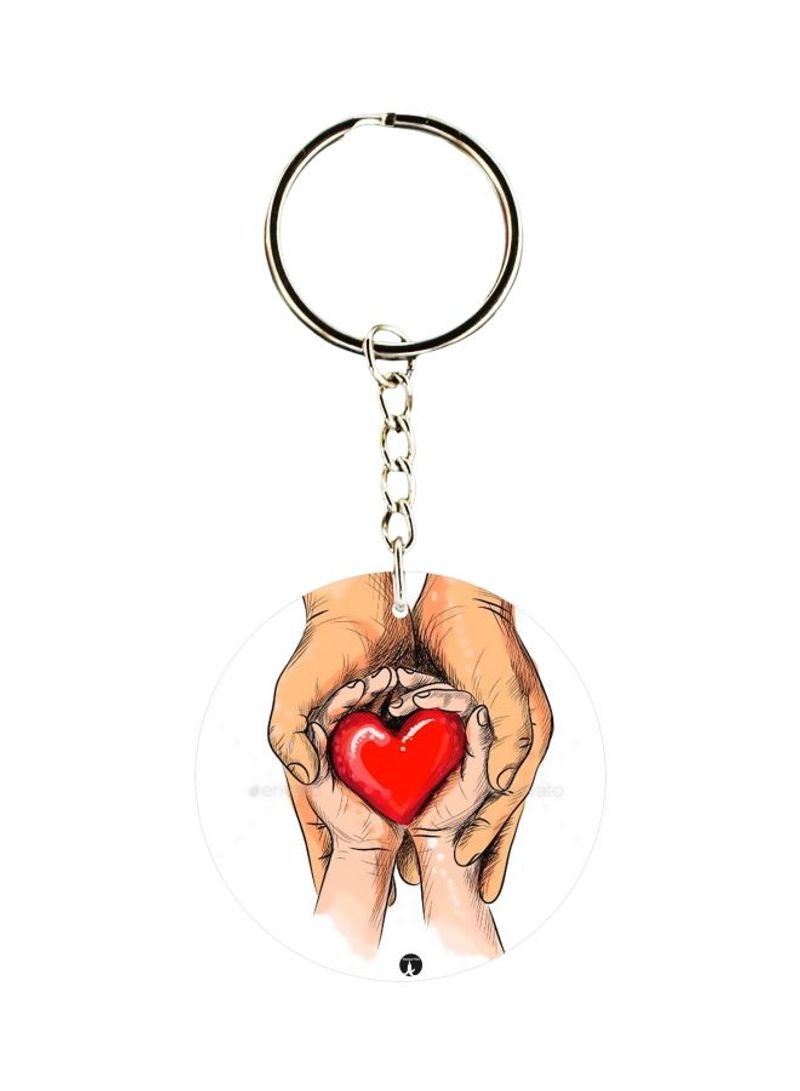 Hand Printed Plastic Keychain