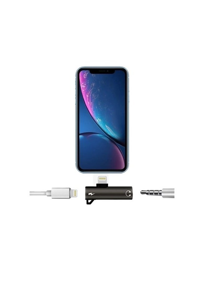 amazing.EGP Headphone Jack Adapter for iPhon, 4 in 1 Headphone Cable Dongle Aux Audio Jack Converter Accessories Compatble with iPhon 13/12/11/XS Max/XS/XR/7 Support All iOS System [Lighting+3.5mm Jack][Black]  - Image 1