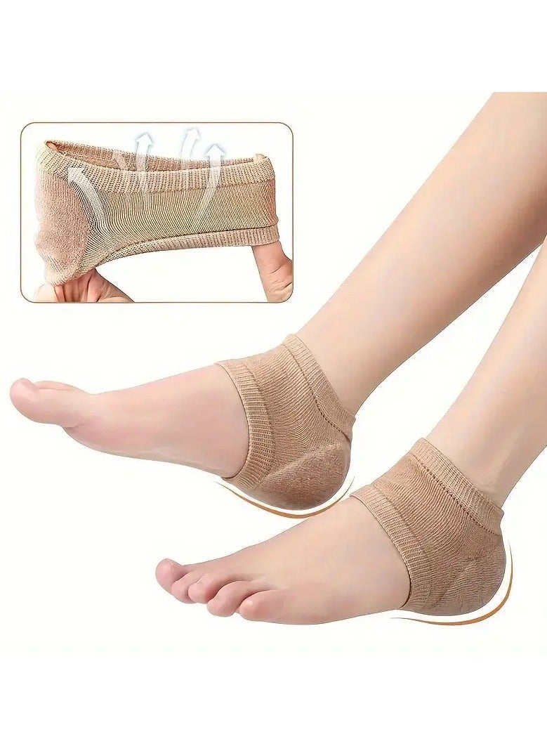 جلوسكي 2 قطع مرطبة الجيل الكعب الجوارب ، السيليكون أصابع القدم جوارب سبا للكعب المتشقق ، النهار والليل القدم الرعاية الأكمام - Image 4