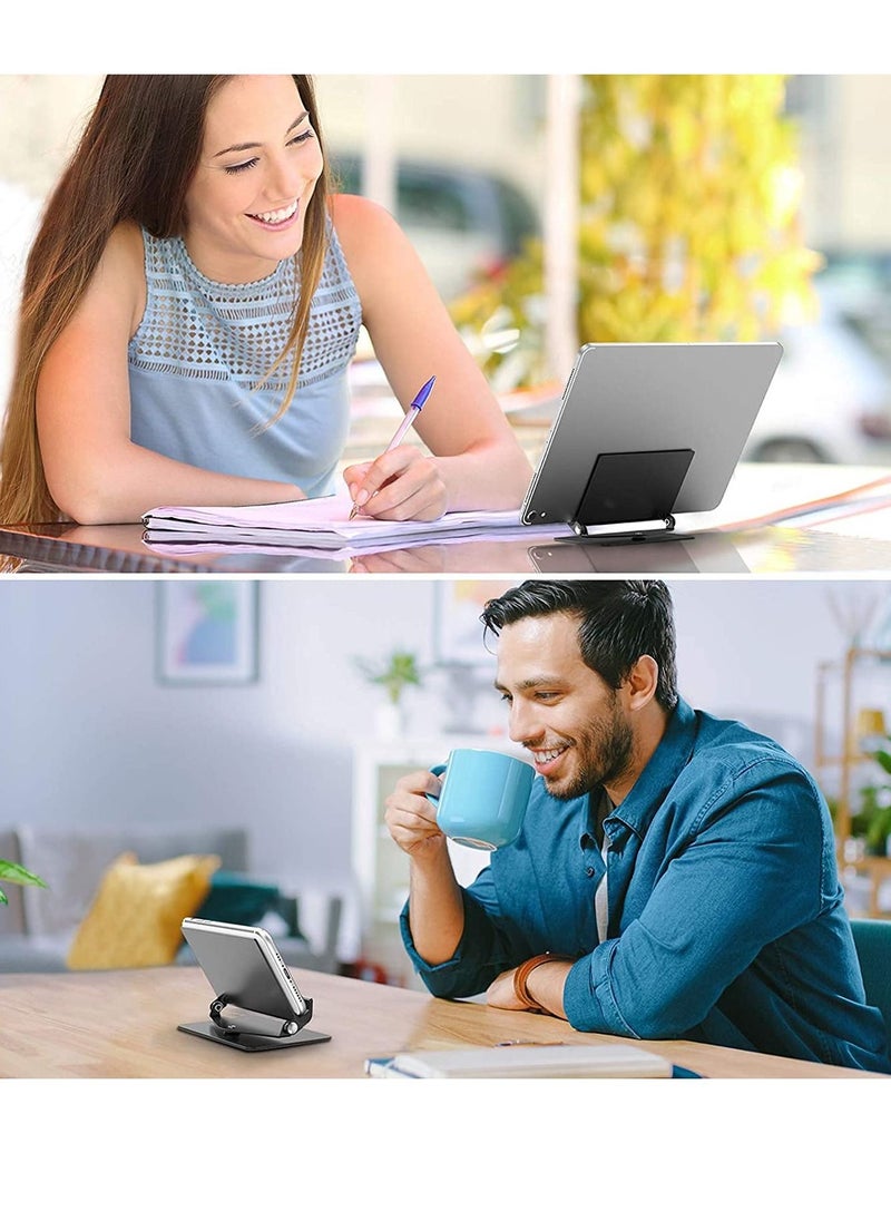 SYOSI حامل الهاتف المحمول، حامل الهاتف الذكي للمكتب قابل للتعديل والطي، متوافق مع جميع هواتف iPhone، وجميع الهواتف الذكية التي تعمل بنظام Android، حامل هاتف قابل للتعديل بزاوية لحامل الكمبيوتر اللوحي للمكتب  - Image 4