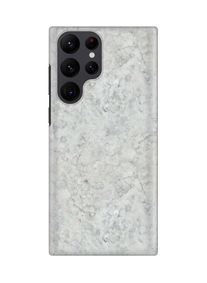 Stylizedd Case for Samsung Galaxy S22 Ultra 5G Snap Case Slim Snap Classic Series Shield Matte Finish Print - Marble Texture White