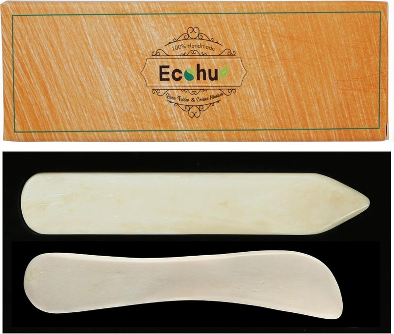 ECOHU Bone Folder & Creaser Tool - 2PCS - Scoring, Folding for Origami, Paper Crafts, Bookbinding, Leather Crafts and Card Making & Folding Paper - Image 1