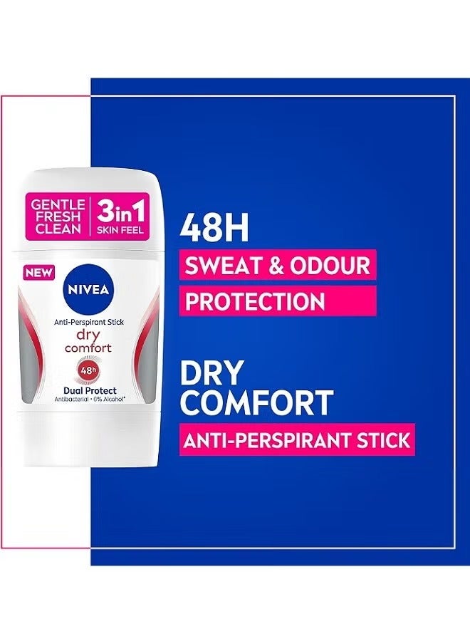 Nivea deodorant stick dry comfort for women 2 x 50 ml (pack of 2 ) - Image 2