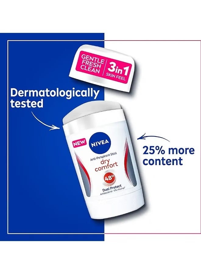 Nivea deodorant stick dry comfort for women 2 x 50 ml (pack of 2 ) - Image 5