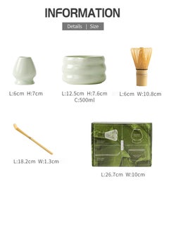 EZGOZ 4-Pieces Matcha Tea Set, Traditional Japanese Handmade Matcha Whisk Kit, Perfect for Tea Ceremony, Gift Giving, and Daily Relaxation-Green  - Image 5