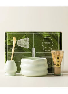 EZGOZ 4-Pieces Matcha Tea Set, Traditional Japanese Handmade Matcha Whisk Kit, Perfect for Tea Ceremony, Gift Giving, and Daily Relaxation-Green  - Image 1