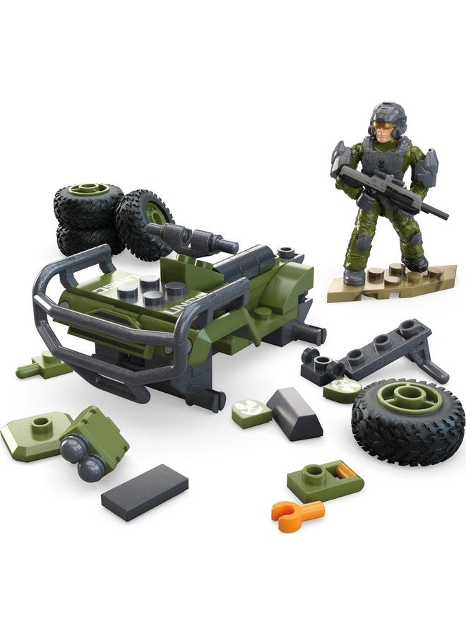 Mega Brands مجموعة ألعاب بناء ATV من MEGA Halo The Series، مركبة FLEETCOM Mongoose مع 79 قطعة، 1 شخصية قابلة للتشكيل، خضراء، للأطفال أو البالغين - Image 2