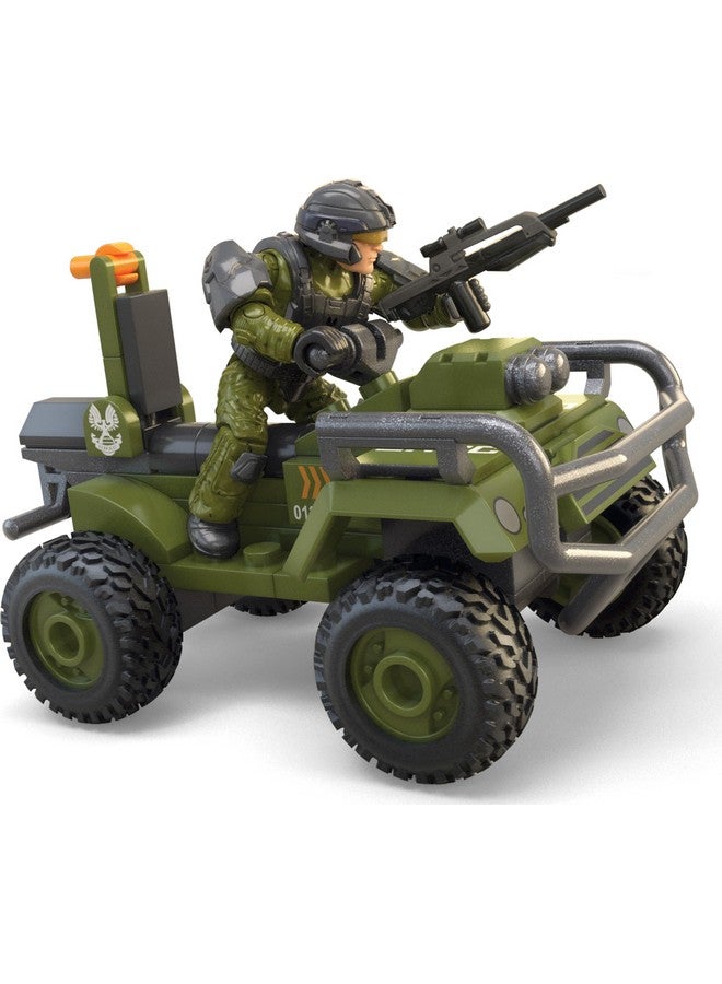 Mega Brands مجموعة ألعاب بناء ATV من MEGA Halo The Series، مركبة FLEETCOM Mongoose مع 79 قطعة، 1 شخصية قابلة للتشكيل، خضراء، للأطفال أو البالغين - Image 3