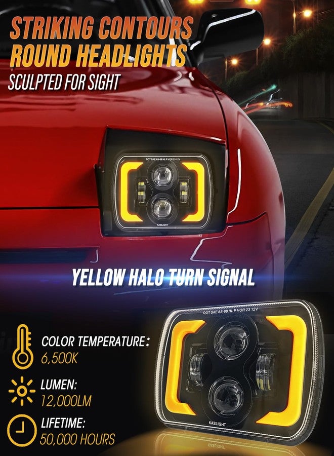 KASLIGHT 2025 DOT High Lumens H6054 Led Headlights 5x7 7x6 Led Headlight Anti-glare DRL Turn Signal Hi/Low Sealed Beam For Jeep Cherokee XJ Wrangler YJ Ford Chevy GMC Toyota Nissan Dodge etc - Image 5