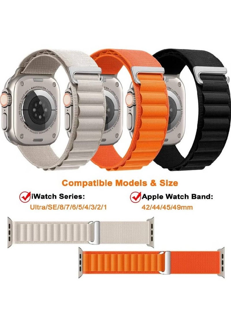 Generic - Apple Watch Alpine Loop Band 38mm 40mm 41mm Nylon Woven Sport Strap Compatible with iWatch Series 8/Ultra/7/SE/6/5/4/3/2/8 Pack of 3 - Image 1