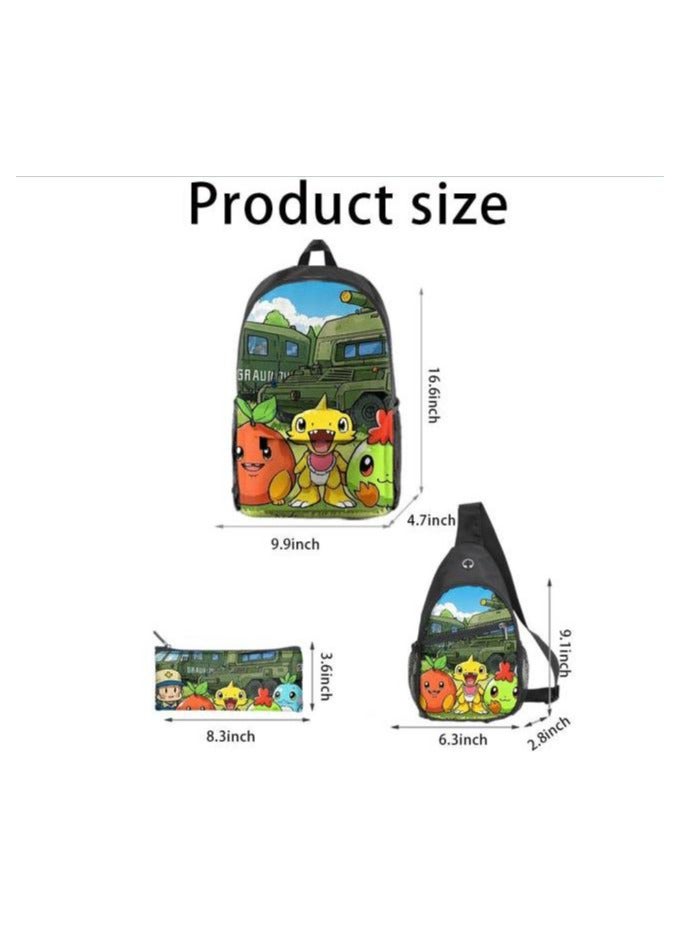 Universal cartoon new three-piece schoolbag - 641  - Image 3