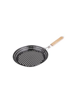 GRILL PAN WITH A FOLDING HANDLE - ROUND