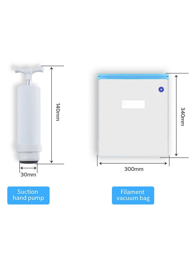 3D Printer Filament Compression Storage Bag Vacuum Sealing Dry Bags for PLA ABS Nylon Wood TPU Safekeeping Humidity Resistant 5PCS Reusable Dry Pouch with Manual Air Pump Sealing Clip  - Image 5