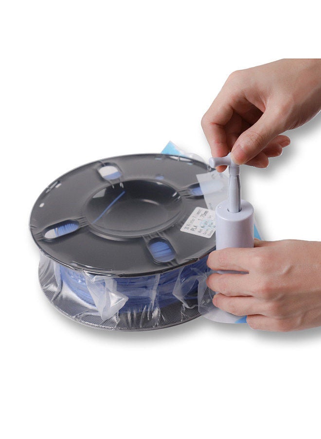 3D Printer Filament Compression Storage Bag Vacuum Sealing Dry Bags for PLA ABS Nylon Wood TPU Safekeeping Humidity Resistant 5PCS Reusable Dry Pouch with Manual Air Pump Sealing Clip  - Image 3