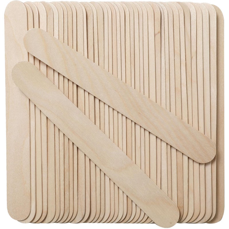 Borogo 8'' Jumbo Craft Sticks, Borogo 56pcs Extra Large Natural Premium Wood, Ice Cream Sticks, Jumbo Sticks, Large Tongue Depressors, Plant Labels, Hair Removal and Waxing Supplies, Crafting - Image 1