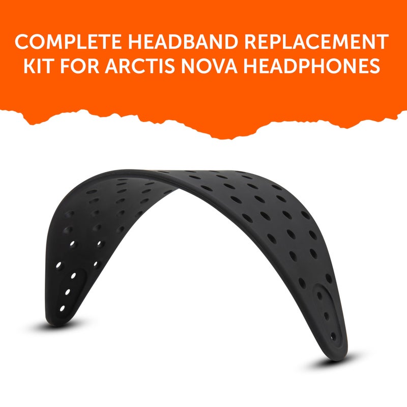 WC HeadbandZ Arctis Nova V2 - Upgraded Wide Silicone Headband Compatible with Arctis Nova Headsets by Wicked Cushions | Wider Weight-Distributing Design, Softer Flexible Silicone | Black - Image 5