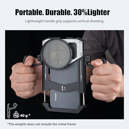 Fotga Universal Smartphone Cage Photo Video Stabilizer W/Handles + 67mm Variable ND Filter for iPhone 16 15 14 Pro Max Samsung Cell Phone Vlog Live Stream Video Recording, Cold Shoe Tripod Mount - Image 3