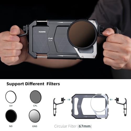 Fotga Universal Smartphone Cage Photo Video Stabilizer W/Handles + 67mm Variable ND Filter for iPhone 16 15 14 Pro Max Samsung Cell Phone Vlog Live Stream Video Recording, Cold Shoe Tripod Mount - Image 2