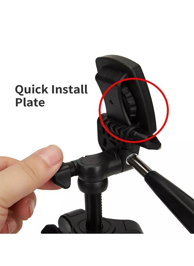 Jmary KP‚Äë2205 Professional Travel Tripod Stand with Mobile Phone Holder ‚Äì Portable Aluminum Telescopic Camera Mount ‚Äì 4‚ÄëSection 39‚Äì134‚ÄØcm Height, 360¬∞ Rotation, Quick-Release Plate ‚Äì Supports DSLRs & Smartphones - Image 5