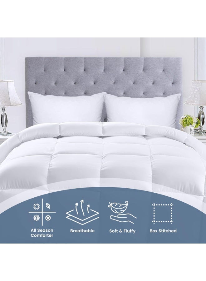 Utopia Bedding Comforters King Size, All Season Duvet Insert, Down Alternative Box Stitched Bed Comforter with Corner Tabs, Machine Washable (White) - Image 4
