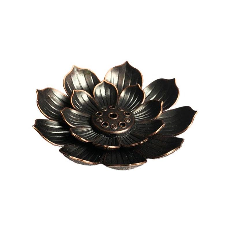 Lotus-shaped incense holder, alloy lotus-shaped multi-hole incense stick base, incense holder, incense burner, incense burner, live streaming accessories for incense sticks. - Image 1