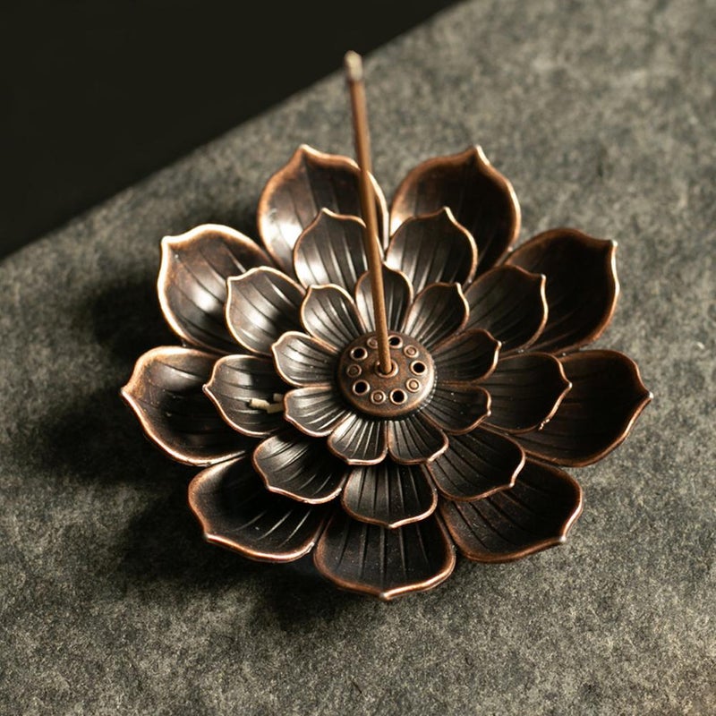 Lotus-shaped incense holder, alloy lotus-shaped multi-hole incense stick base, incense holder, incense burner, incense burner, live streaming accessories for incense sticks. - Image 5