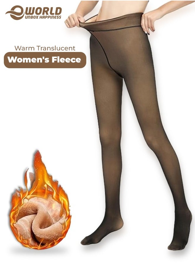 Women's Fleece-Lined Thermal Pantyhose, High-Waisted Fake Translucent Tights, Sheer Energy, Thick 200g, Black, One Size - pzsku/Z6CBA2BF991D8D1CF2D6FZ/45/_/1735841609/338375d5-6eff-42dd-893e-f4ee66b94314