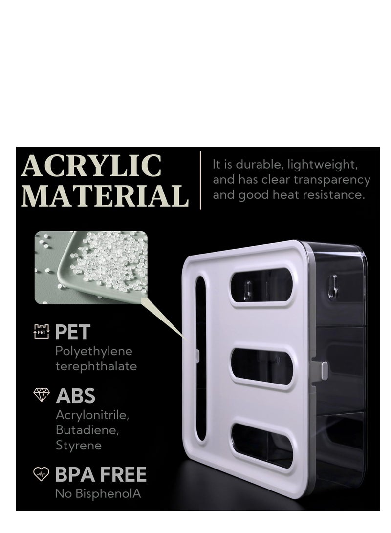 Excefore Ziplock Bag Organizer, Plastic Food Storage Bag Holder, Acrylic Zip Lock Bag Organizer, complicate with Gallon, Quart, Sandwich, Snack, and Slider Bags (Acrylic) - Image 3