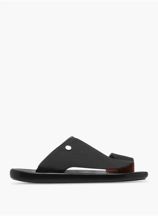 Al Waha Textured Slip-On Arabic Sandals with Toe Loop Detail