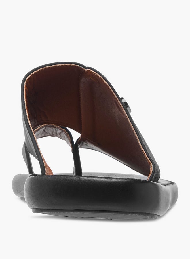 Al Waha Men's Textured Slip-On Arabic Sandals with Toe Loop Detail - Image 4