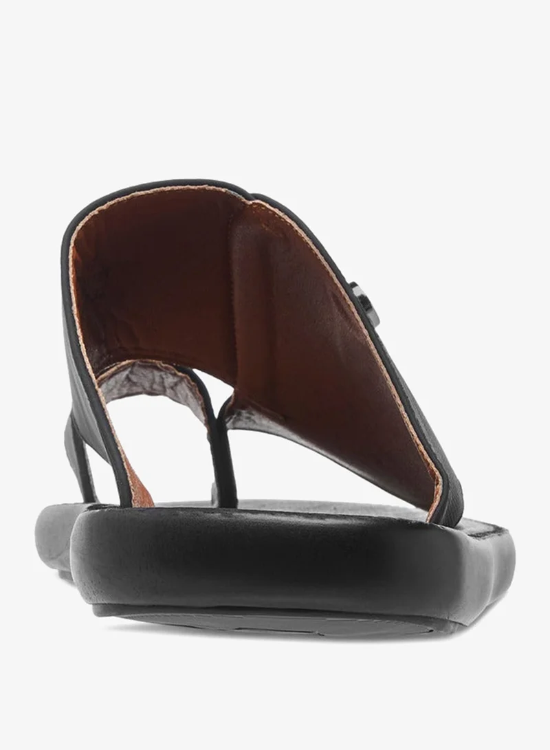 Al Waha Men's Textured Slip-On Arabic Sandals with Toe Loop Detail Ramadan Collection