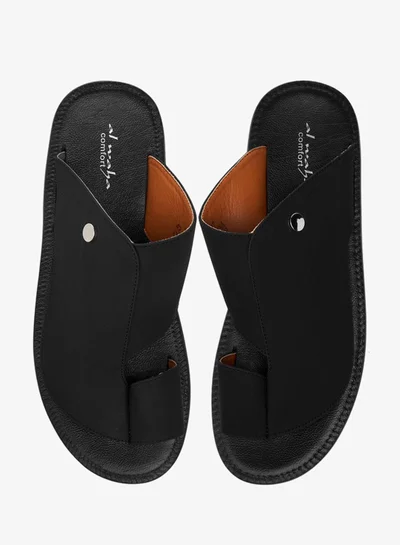 Al Waha Men's Textured Slip-On Arabic Sandals with Toe Loop Detail Ramadan Collection
