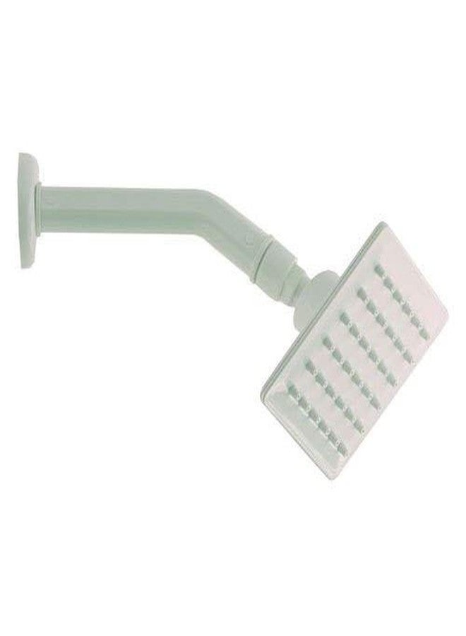 MHS PVC SQUARE OVER HEAD SHOWER WITH SHOWER ARM AND WALL FLANGE WHITE (1) - Image 1