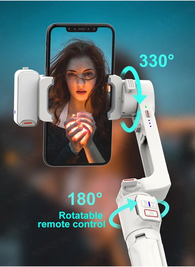 Eworld - A10 Multi-Function Gimbal Stabilizer Selfie Stick, Handheld Gimbal with Fill Light, Telescopic Rod and Selfie Mode for Vlogging, Video Recording and Travel, Universal Compatibility for Smartphones - Image 1