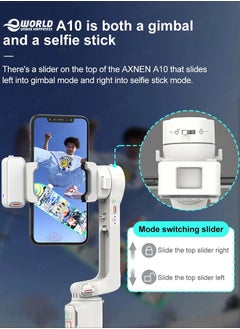 Eworld A10 Multi-Function Gimbal Stabilizer Selfie Stick, Handheld Gimbal with Fill Light, Telescopic Rod and Selfie Mode for Vlogging, Video Recording and Travel, Universal Compatibility for Smartphones  - Image 4