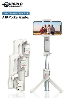 Eworld A10 Multi-Function Gimbal Stabilizer Selfie Stick, Handheld Gimbal with Fill Light, Telescopic Rod and Selfie Mode for Vlogging, Video Recording and Travel, Universal Compatibility for Smartphones  - Image 1