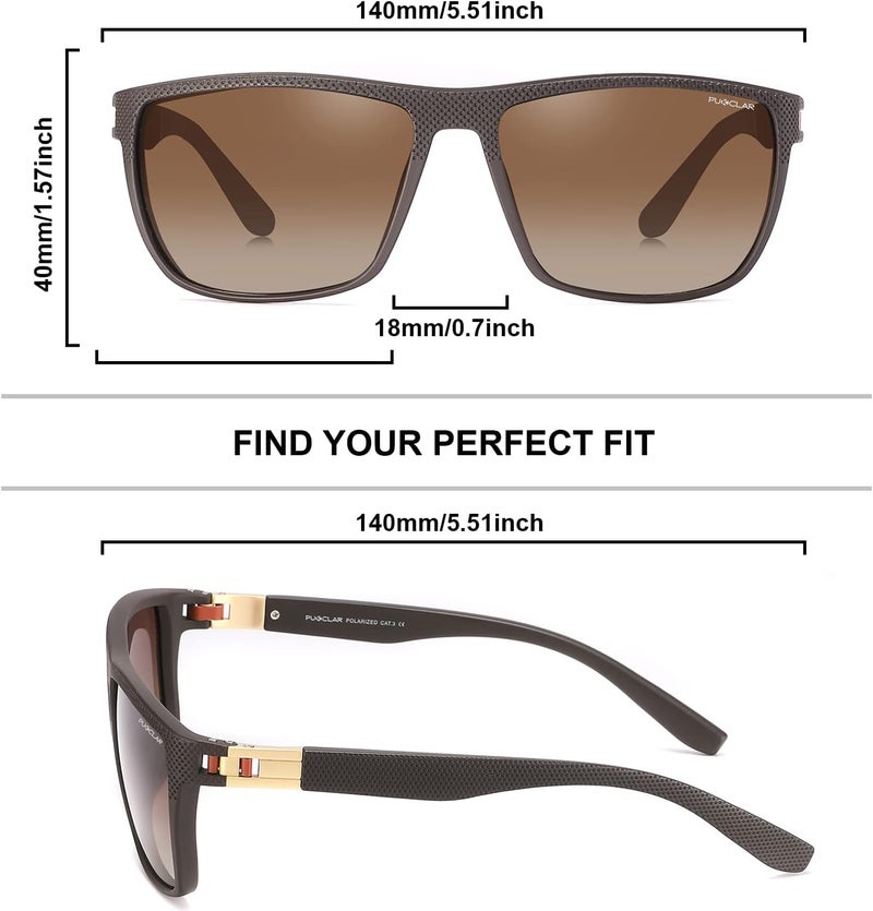 PUKCLAR Sunglasses for Men Polarized - Lightweight TR90 Frame - UV400 Protection - Spring Hinges for Driving and Outdoor Sports - Image 2