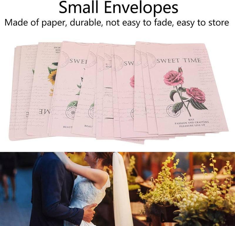 120Pcs Seed Envelopes, Self Adhesive Packet Envelopes with Cute Flower Stickers for Seed Storage Envelopes, Small Sticker Envelopes for Weddings Parties Gifts - Image 3
