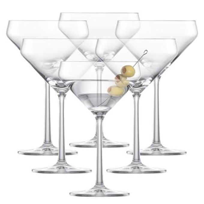 ZWIESEL GLAS Pure Martini Glass (Set of 6), Cocktail Glasses for Martini, Dishwasher-Safe Machine-Made Tritan Crystal Glasses, Made in Germany (12.3 Ounce)