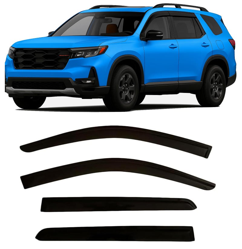 20232025 TapeOn Rain Guards for Honda Pilot Side Window Deflector Visors LX Sport EXL TrailSport Touring Elite Smoke Tinted Vent Shades 2024