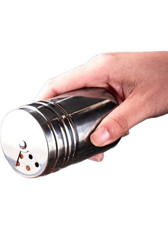 Mengting Stainless Steel Salt Shaker, Powder Dispenser, Cocoa Sugar Powder, Barbecue Seasoning, Spice Bottle, Powder Sprayer, Medium Size, 3-Pack - Image 1
