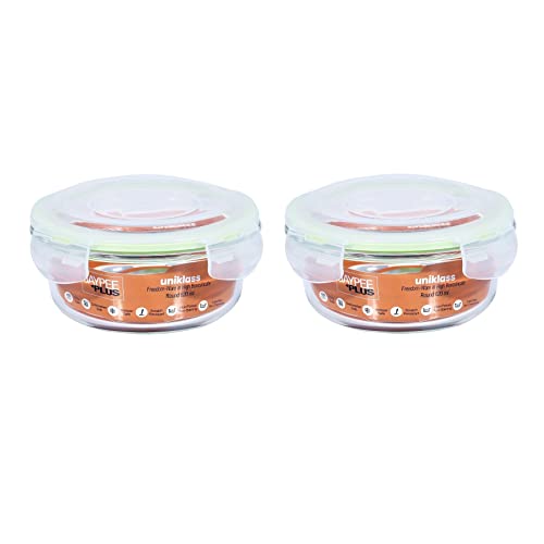 Jaypee Plus Klaro Round 620ML Glass Storange Container Transparent (Pack of 2) - Image 1