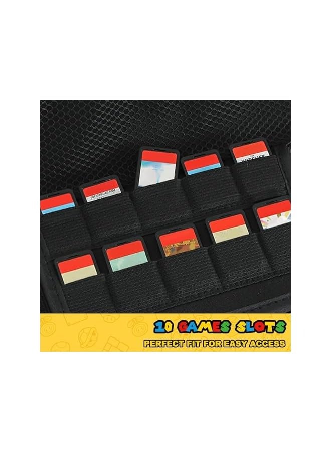 PROMASS Switch Carrying Case Compatible with Switch/Switch OLED, Cute Portable Traveler Protective Switch Carrying Case with 10 Game Card Holders - Red - Image 4