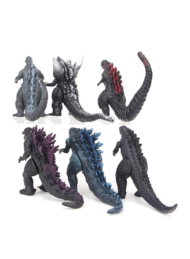6-Piece Mini Godzilla Action Figure Set - 3-6 Inch Realistic Dinosaurs Durable PVC for Kids Ages 3+, Lovers, Birthday Gifts & Educational Play Cake Toppers, Safari Party Favors Dinosaur Collections - Image 2