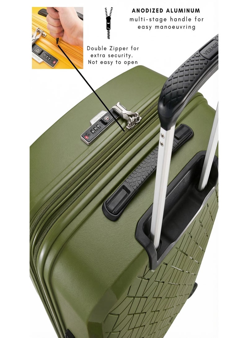 VERAGE Unbreakable Luggage Expandable Hardside Suitcase Large Green - Image 4