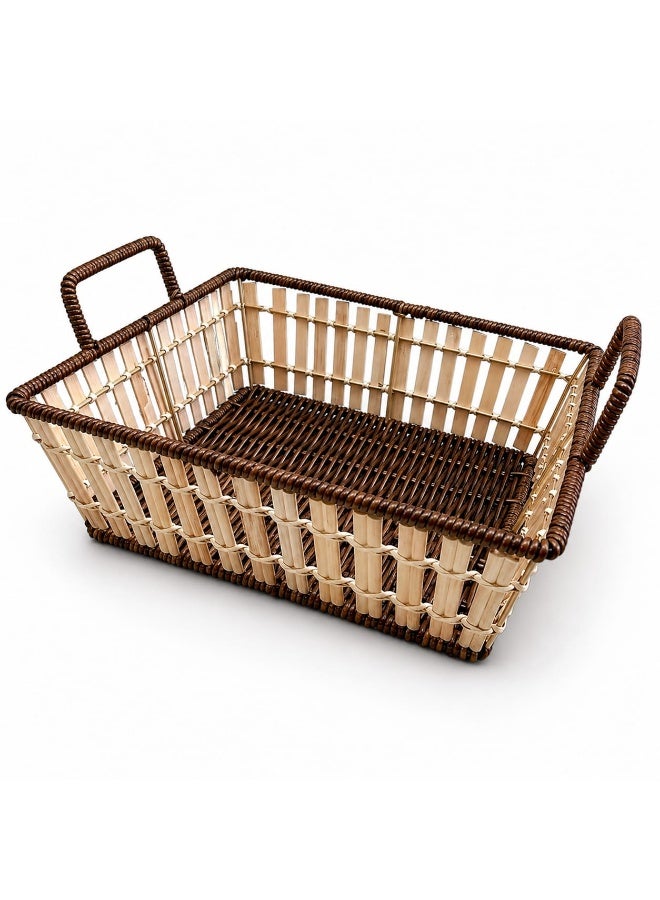 aw Wicker Square Bread Basket, 27*27*8.5cm - Image 1