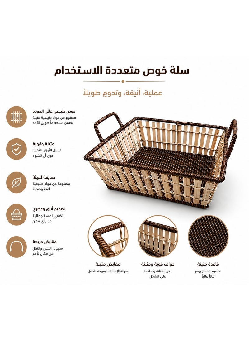 aw Wicker Square Bread Basket, 27*27*8.5cm - Image 2